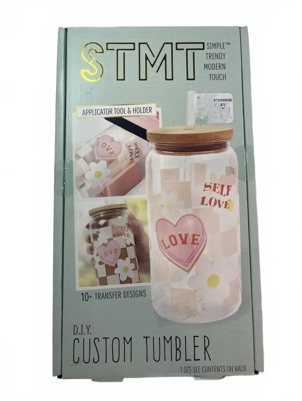 STMT DIY Custom Tumbler Kit with Transfer Designs and Applicator Tool BPA Free
